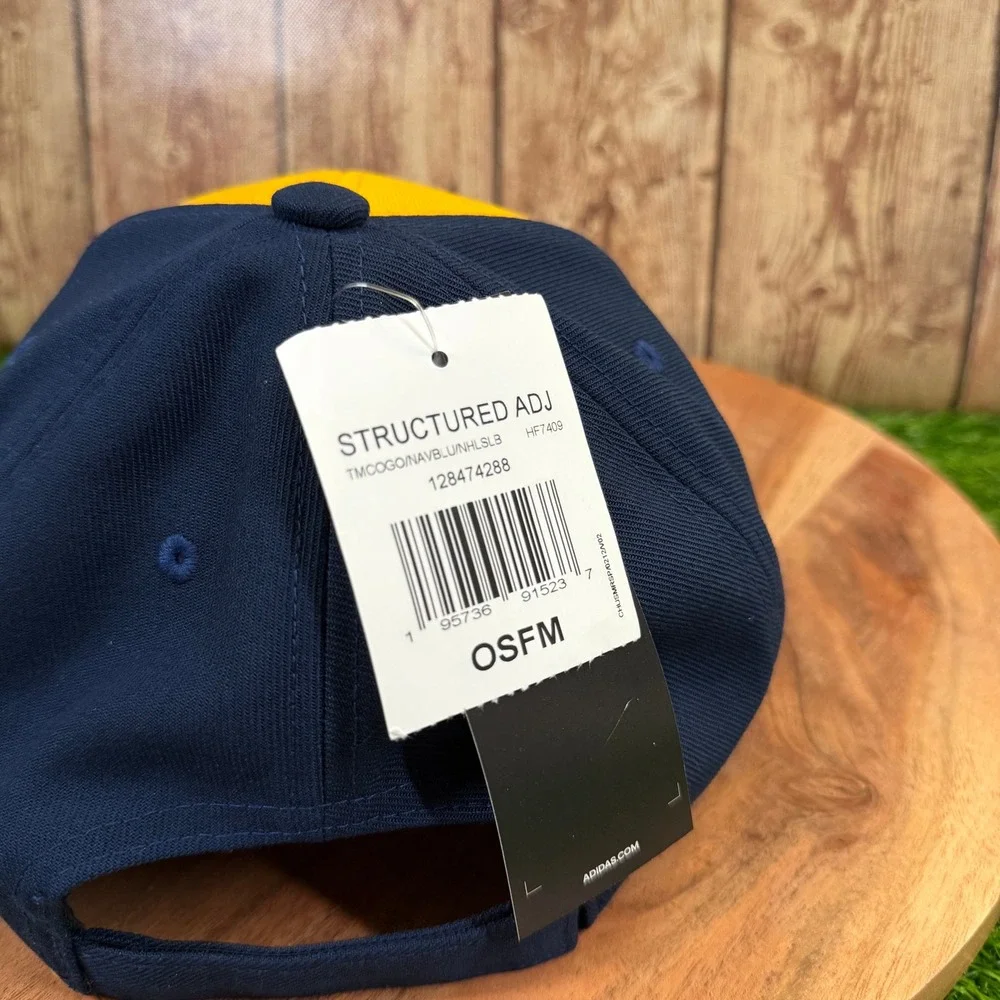 Adidas St. Louis Blues Hat Mens One Size Yellow Navy Blue Structured Adjustable
